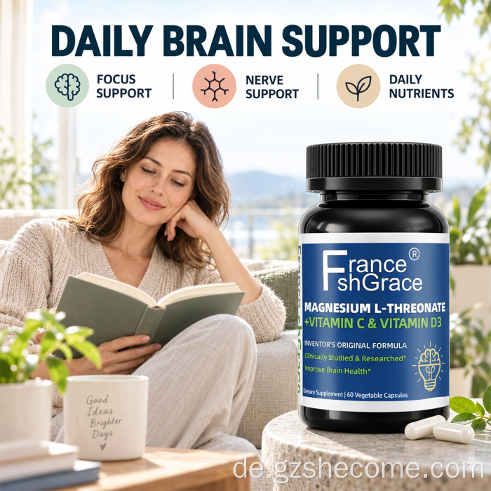 Shecome Magnesium-L-Threonat-Kapseln für die Gesundheit der Immunknochen